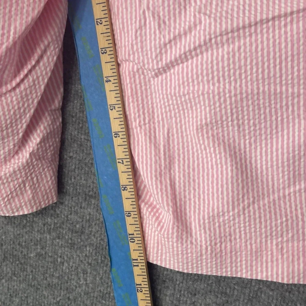 Polo Ralph Lauren Mens Pink White Seersucker Striped Shorts Cotton Size 35 NWT